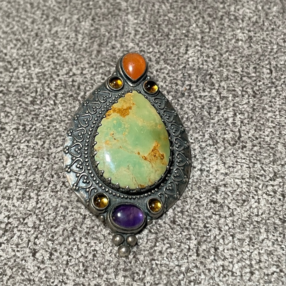 Carolyn Pollack Relios 925 Sterling Silver Turquoise Gemstone Pendant